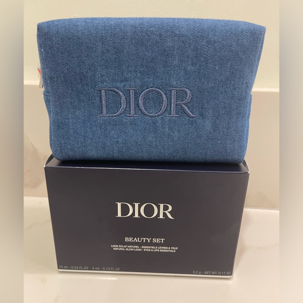 Christian Dior Denim Collection Cosmetic Beauty Bag Pouch